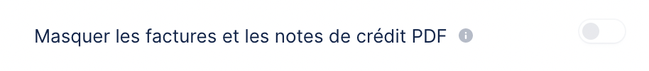 masquer les factures et les notes de crédit